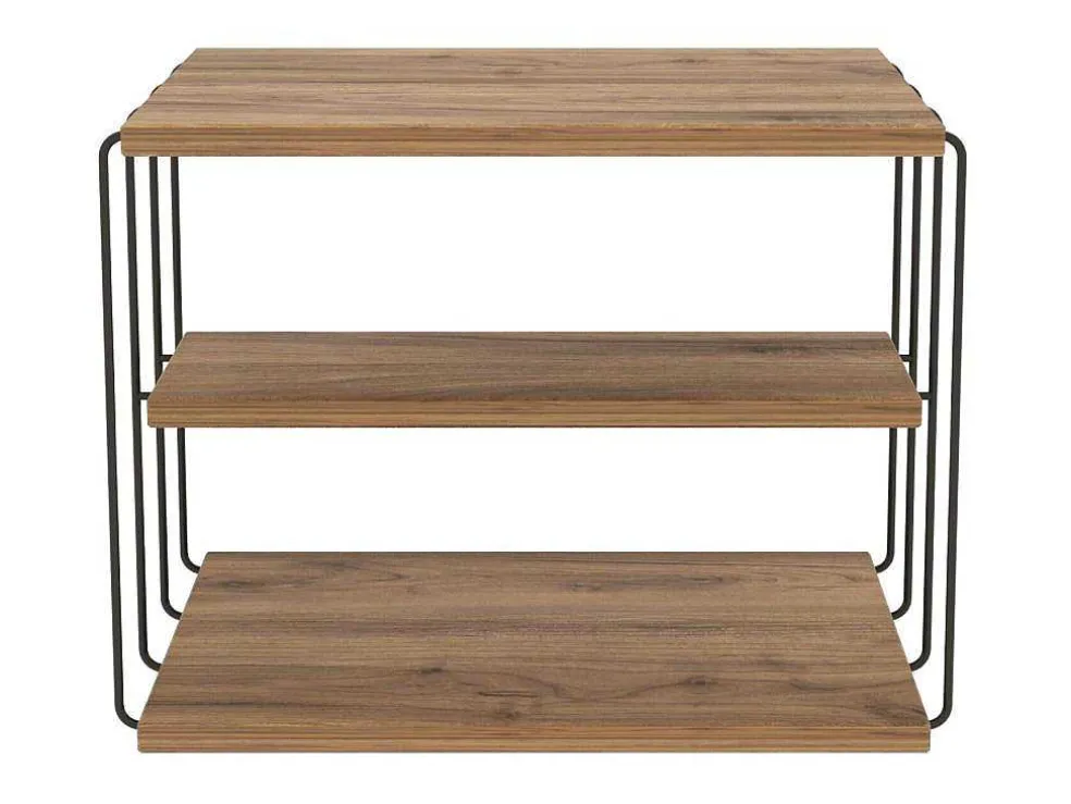 Bijzettafel Met 1 Plank - Licht Naturel En Zwart - Brilena