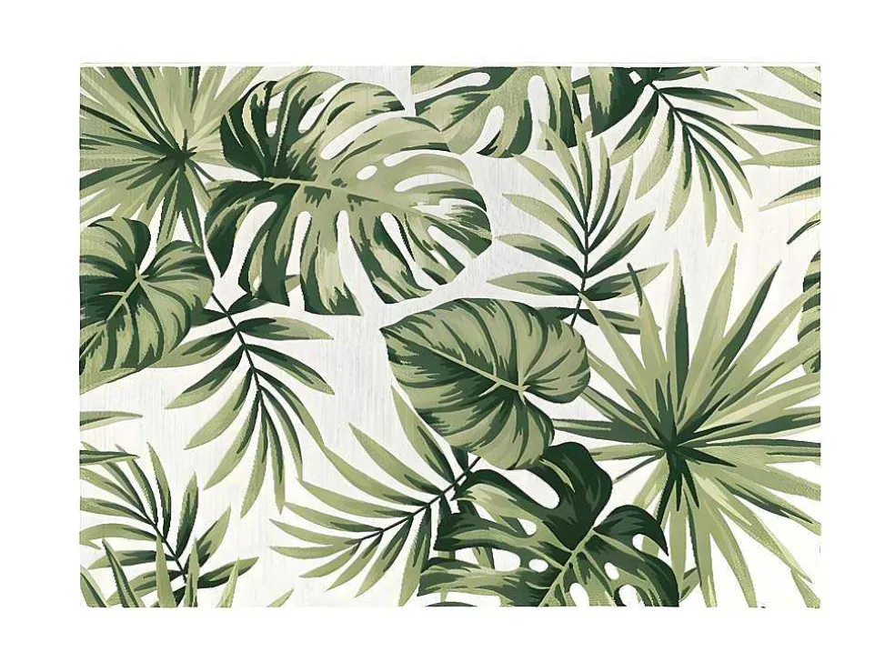 Binnen- Of Buitentapijt Etnische Stijl Bloemenmotief Palmo - 150 X 200 Cm - Groen