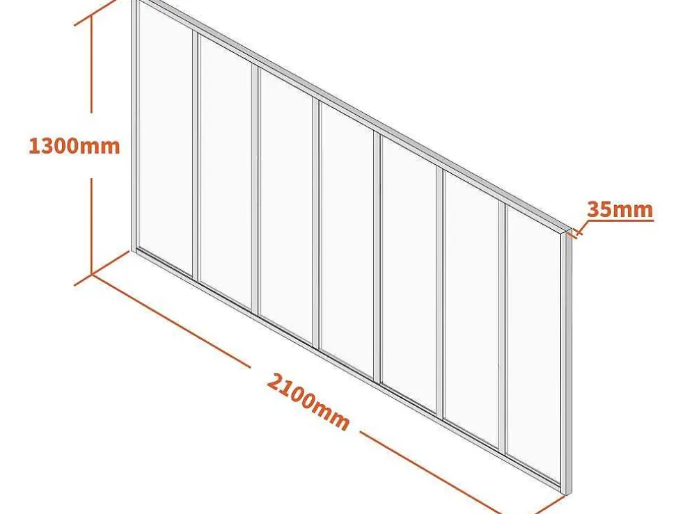 Binnenraam Van Aluminium Met Poedercoating - 210X130 Cm - Wit - Bayview