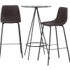 Bistro Barmeubelset Bartafel Zwart En 2 Alexi Barstoelen Bruin.