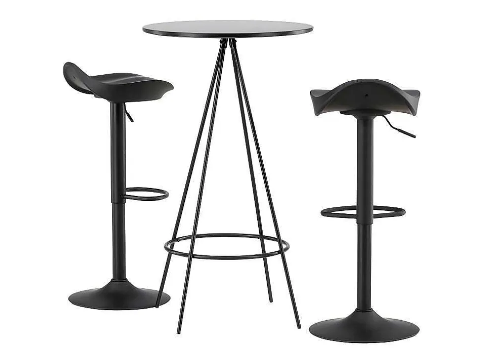 Bistro Barmeubelset Bartafel Zwart En 2 Adesto Barstoelen Zwart.