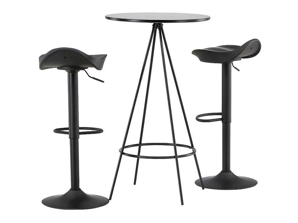 Bistro Barmeubelset Bartafel Zwart En 2 Adesto Barstoelen Zwart.