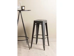 Bistro Barmeubelset Bartafel Zwart En 2 Tempe Barstoelen Dunkergrijs.