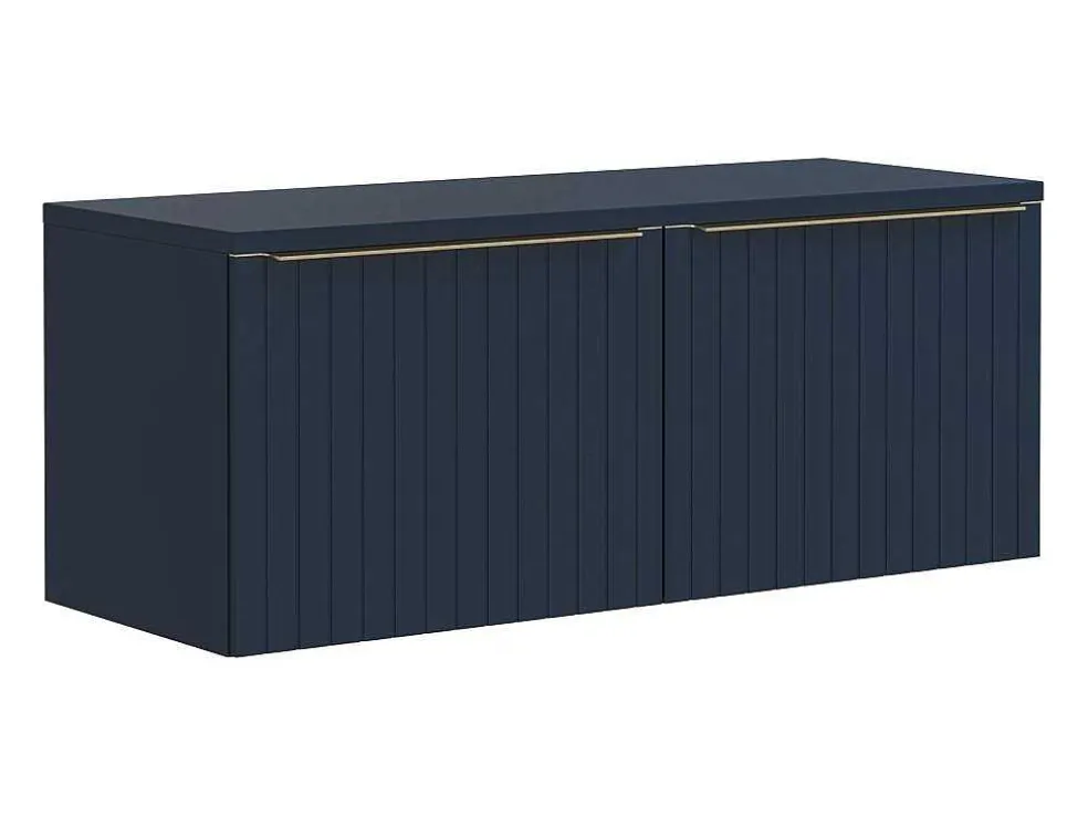 Blauw Hangend Badkamermeubel Met Dubbele Wastafel - 120 Cm - Josepha