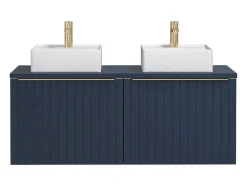 Blauw Hangend Badkamermeubel Met Dubbele Wastafel - 120 Cm - Josepha