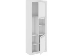 Boekenkast Evan - 2 Kasten En 3 Nissen - Wit