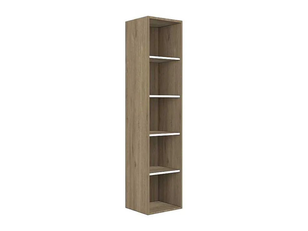Boekenkast Met 5 Nissen - Licht Naturel En Wit - Najeli