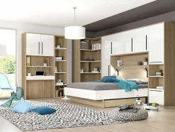 Boekenkast Met 5 Nissen - Licht Naturel En Wit - Najeli