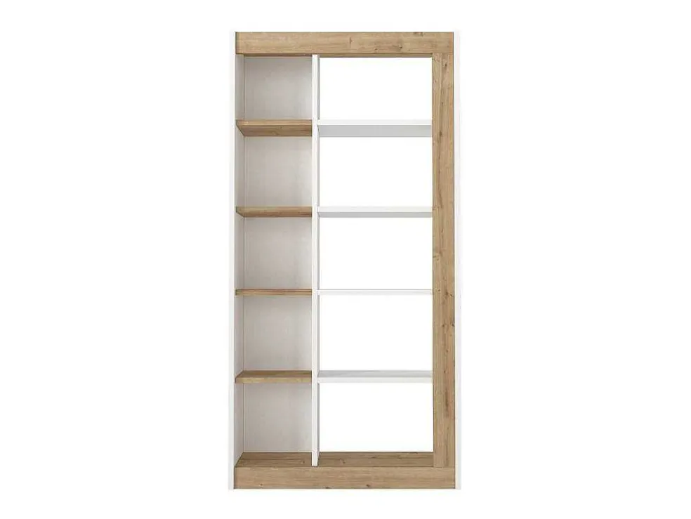 Boekenkast Met 10 Nissen - Licht Naturel En Wit - Silomai
