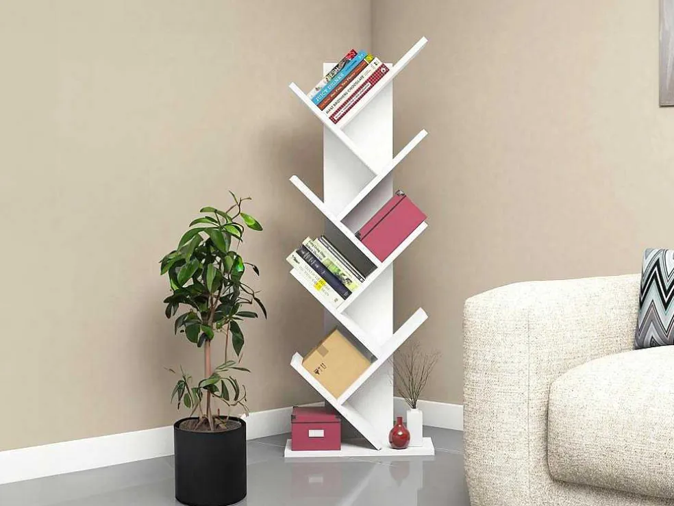 Boekenkast Met 7 Planken - Wit - Asinali