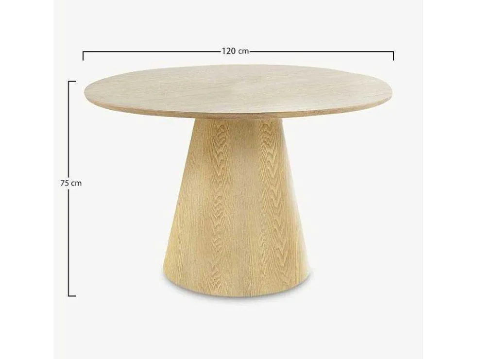 Bolton Eetkamertafel O120Cm Naturel.