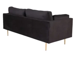 Boom Bank 3 Persoons Velours Zwart.