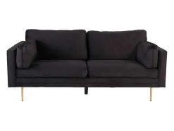 Boom Bank 3 Persoons Velours Zwart.