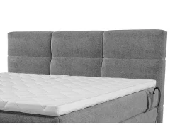 Boxspring-Hoofdbord + Elektrische Lattenbodem + Matras + Opleg - 2 X 90 X 200 Cm - Lichtgrijs - Lodi Van Palacio
