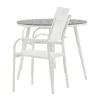Break Tuinmeubelset Tafel O90Cm Grijs, 2 Stoelen Santorini Wit.