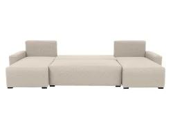 Brede Hoekslaapbank Van Beige Stof Ladazia