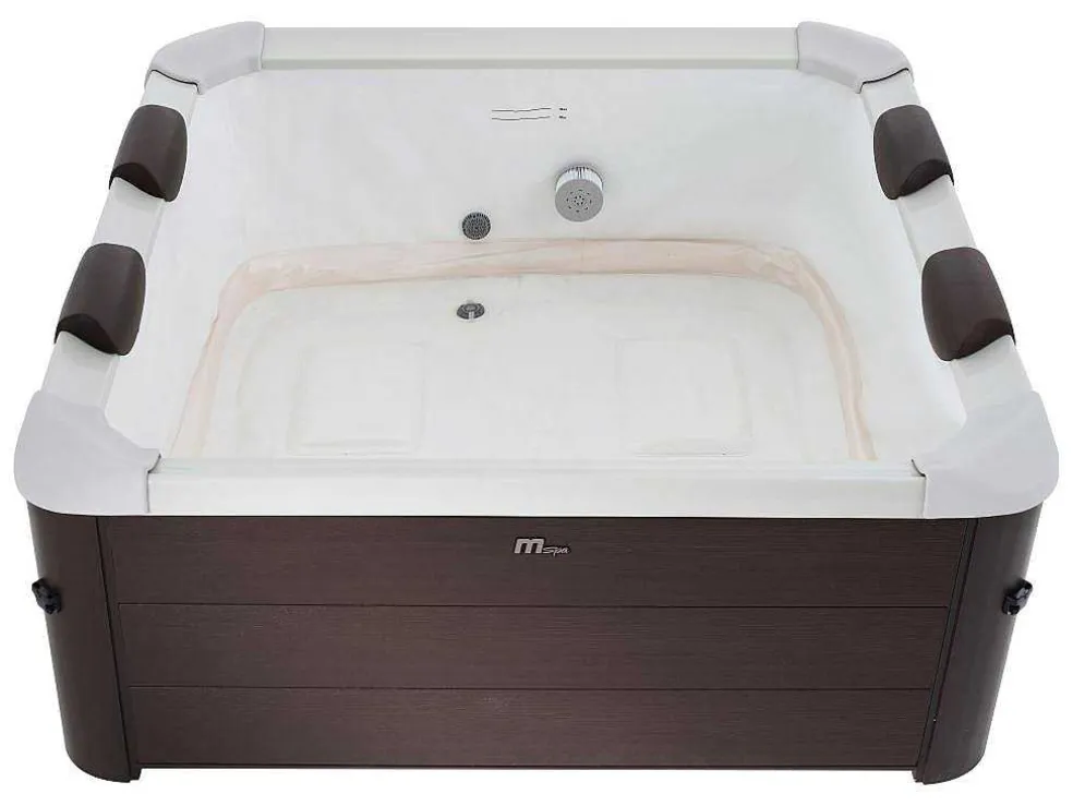 Bruine Halfharde Spa Met 6 Plaatsen Met Accessoires - 120 Stralen - L160 X B160 X H65 Cm - Makemo Van Mspa