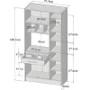 Buffetkast Mady - 5 Deuren & 1 Lade - Witte Betonkleur