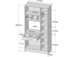 Buffetkast Mady - 5 Deuren & 1 Lade - Witte Betonkleur