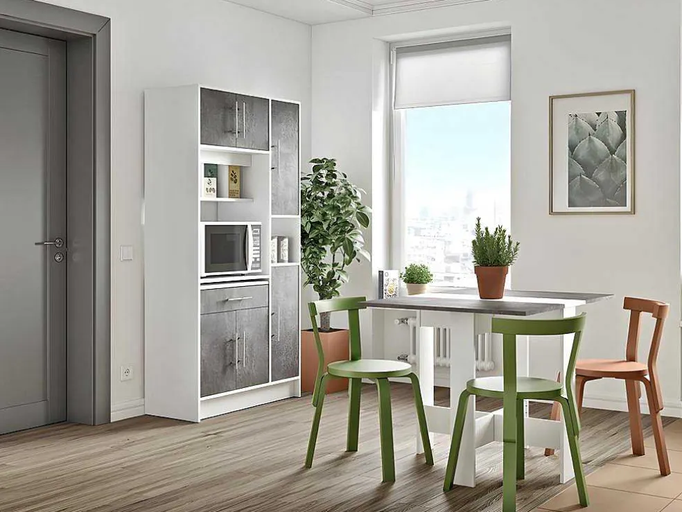 Buffetkast Mady - 5 Deuren & 1 Lade - Witte Betonkleur
