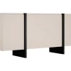 Buffetkast Met 4 Deuren Van Mdf - Beige En Zwart - Luvonia