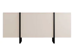 Buffetkast Met 4 Deuren Van Mdf - Beige En Zwart - Luvonia