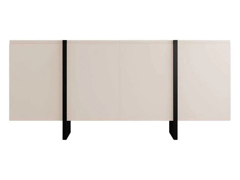 Buffetkast Met 4 Deuren Van Mdf - Beige En Zwart - Luvonia