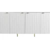 Buffetkast Met 4 Deurtjes Van Mdf En Staal - Wit En Goudkleurig - Yesinia