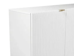 Buffetkast Met 4 Deurtjes Van Mdf En Staal - Wit En Goudkleurig - Yesinia