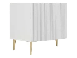 Buffetkast Met 4 Deurtjes Van Mdf En Staal - Wit En Goudkleurig - Yesinia