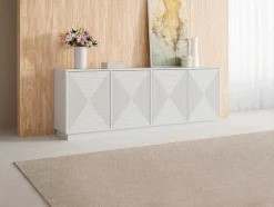 Buffetkast Met 4 Deurtjes Van Mdf - Wit - Mezulia