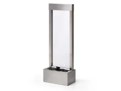 Buitenfontein Van Roestvrij Staal En Glas Met Ledverlichting - H108 Cm - Zilverkleurig - Panga
