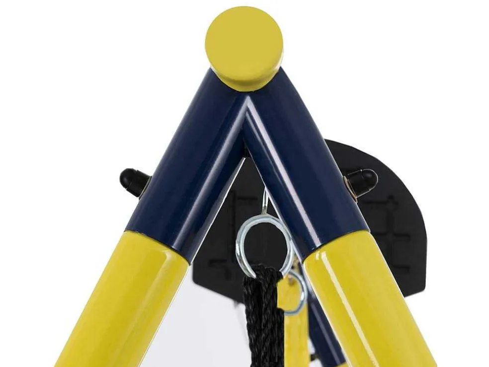 Buitenspellen Metalen Frame - 2 In Hoogte Verstelbare Schommels, Basketbalring En Glijbaan - Geschikt Voor Kinderen Vanaf 3 Jaar - Geel