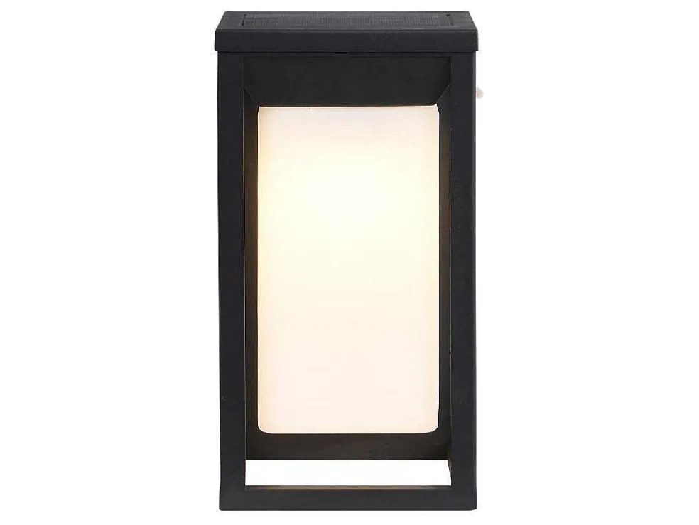 Buitenwandlamp Op Zonne-Energie Met Led - L. 15 X H. 30 Cm - Metaal - Zwart - Fozzano