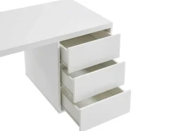 Bureau Met 3 Lades - Gelakt Mdf En Metaal - Wit En Goudkleurig - Timfia Van Pascal Morabito