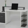 Bureau Met Opbergruimte Zacharie - Wit En Eik