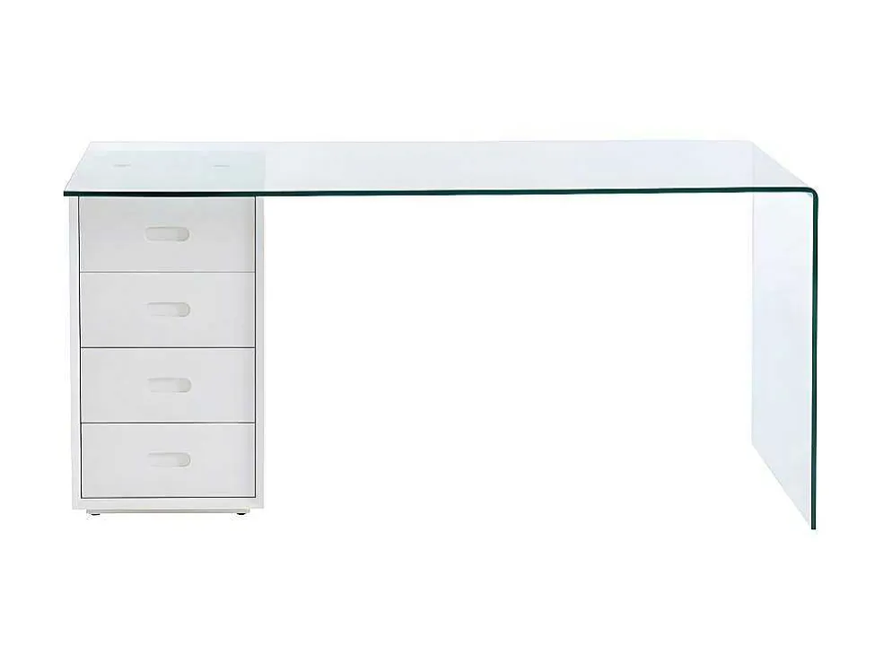 Bureau Muriel Met Opbergruimte - 4 Laden - Gehard Glas & Mdf