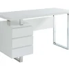 Bureau Mylan Met Opbergruimte - 3 Laden - Mdf Wit Gelakt
