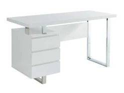 Bureau Mylan Met Opbergruimte - 3 Laden - Mdf Wit Gelakt