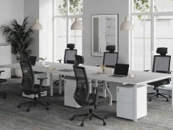 Bureaubank 6 Personen - Wit - L140 Cm - Downtown