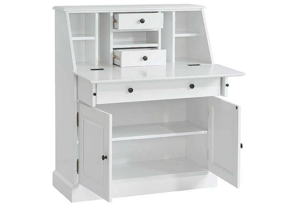 Bureaukast - Grenen En Mdf - Wit - Cleore