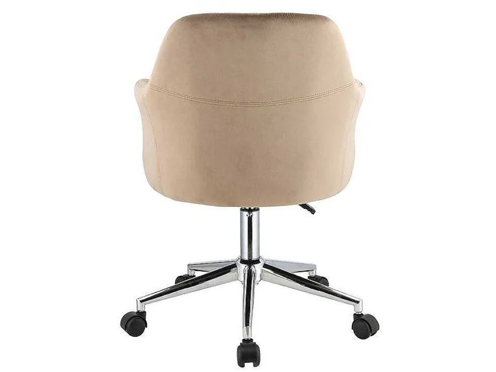 Bureaustoel Eleana - Fluweel - Verstelbare Hoogte - Beige