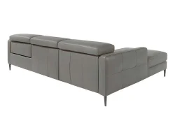 Chaise Longue Bank In Donkergrijs Leer Met Relaxmechanisme 6125 Angel Cerda