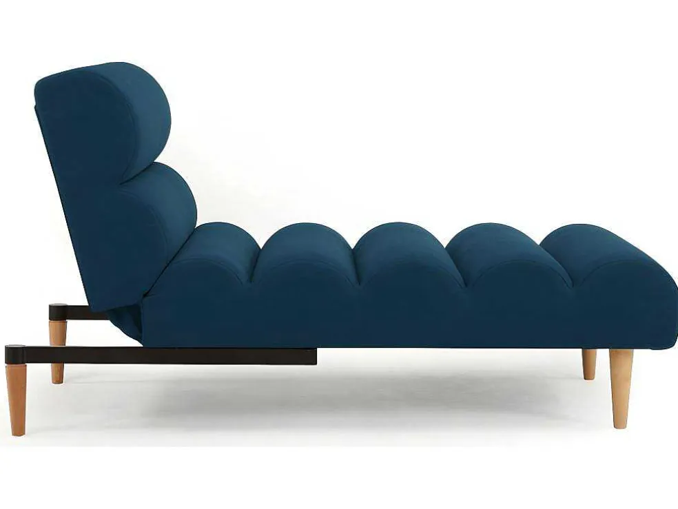 Chaise Longue Eenzits Slaapbank Cival Van Stof - Blauw