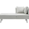 Chaise Longue Links Van Cremekleurige Stof Napasa