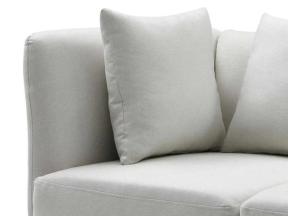 Chaise Longue Links Van Cremekleurige Stof Napasa