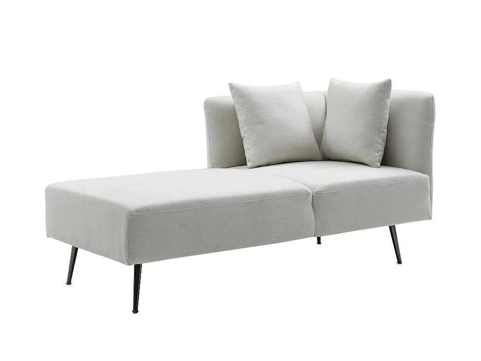 Chaise Longue Links Van Cremekleurige Stof Napasa