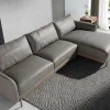 Chaiselongue Bank (R) In Leer En Verdonkerd Staal 6154 Angel Cerda