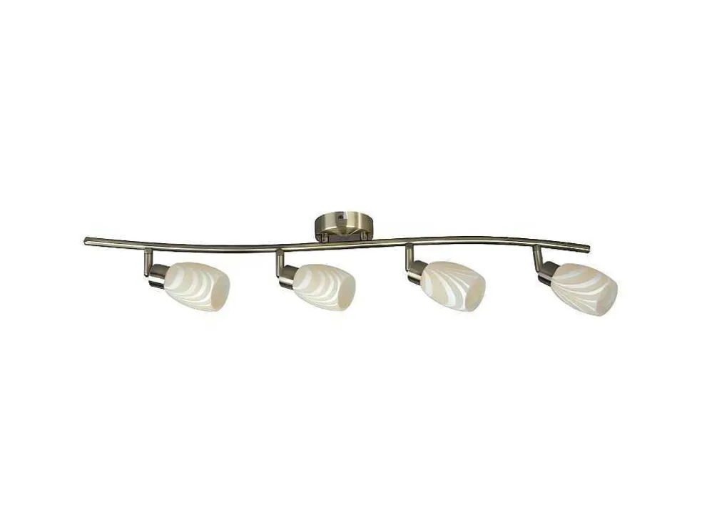 Clea Plafondlamp, Messing, Ecru, 78X9X20 Cm, Epikasa