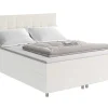 Complete Boxspringset Met Hoofdbord + Bedbodems + Matras + Dekmatras Siero Van Ysmee - 180 X 200 Cm - Stof - Ivoor